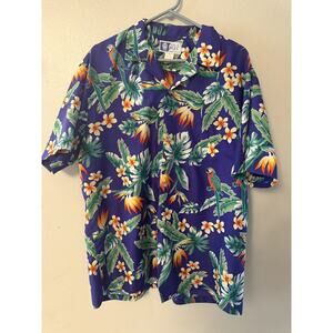 Vintage R. J. C. Hawaiian shirt purple birds of paradise Made in Hawaii Men's XL
